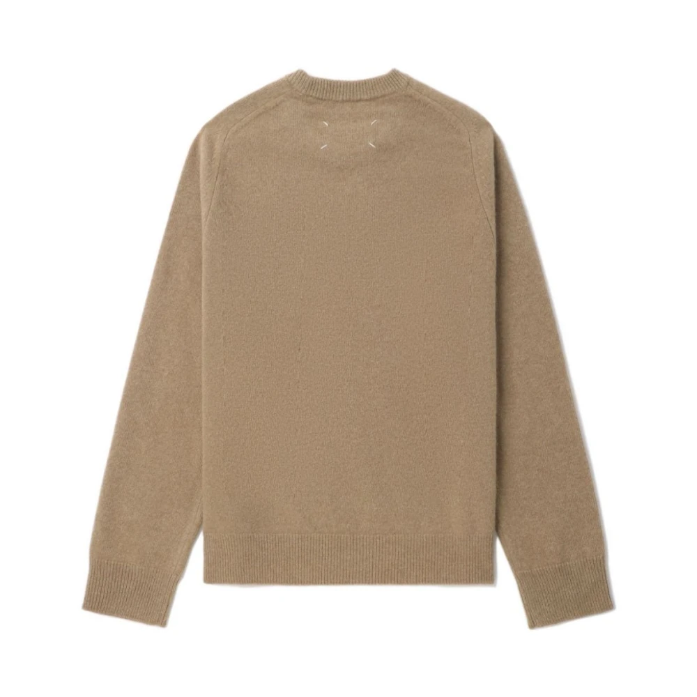 Maison Margiela Bruine Gebreide Trui Ronde Hals Brown Dames