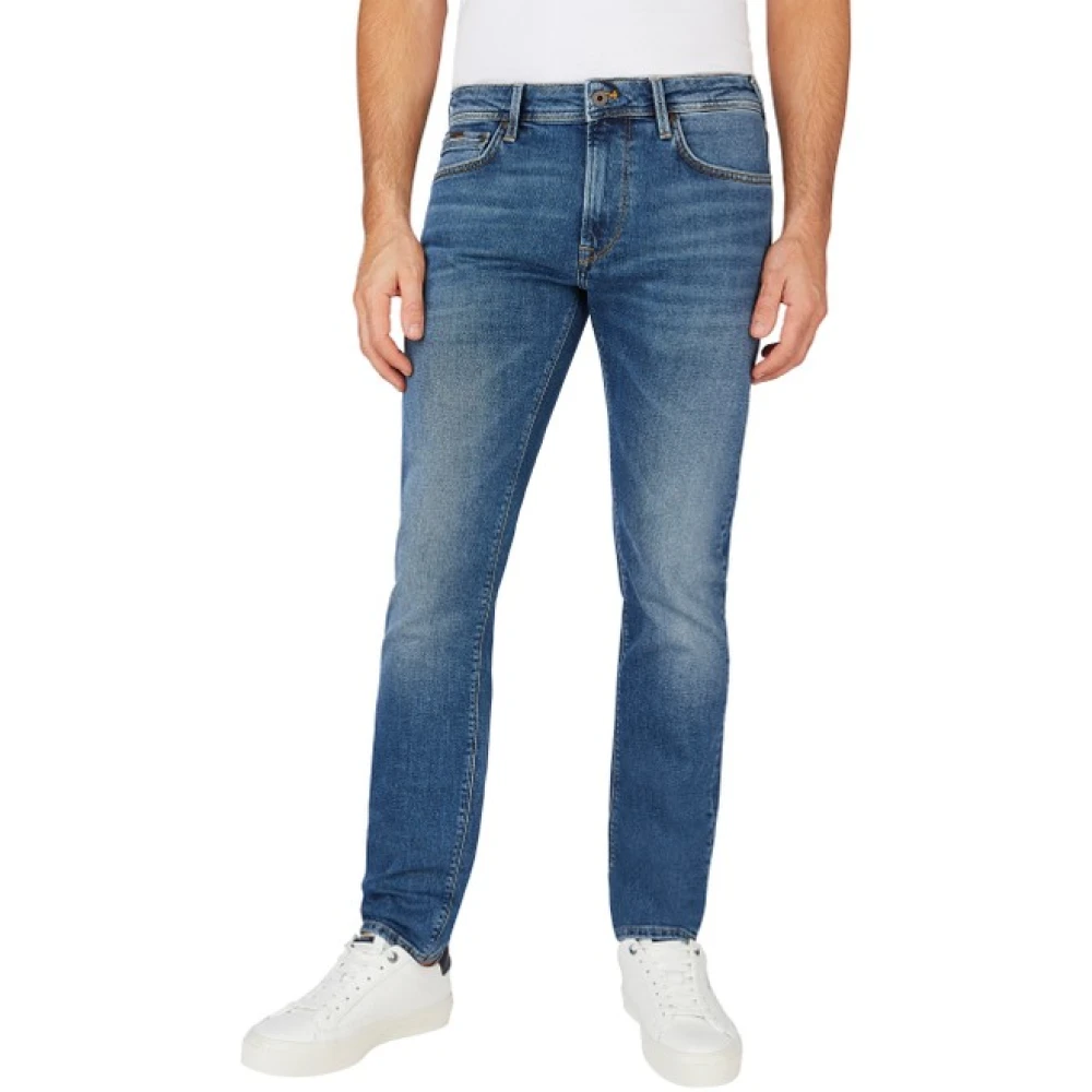 Pepe Jeans Tapered Medium Used Jeans Blue Heren