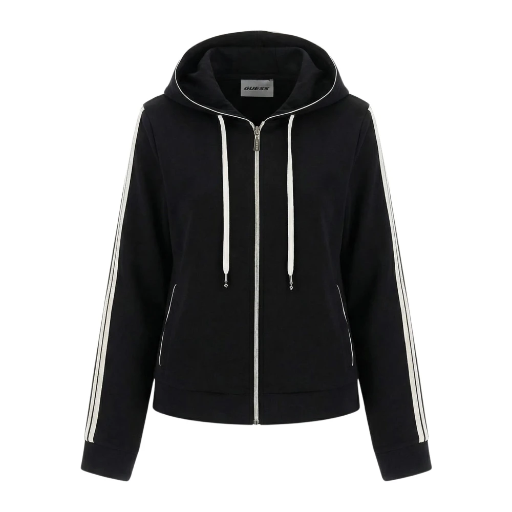 Guess Women's Black Zip-Throughs, M, Circe Full Zip Hoodie