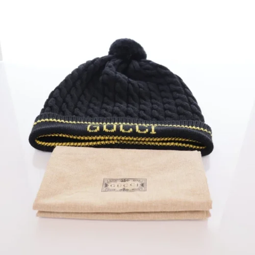 Gucci Vintage Pre-owned Wool hats Black Dames