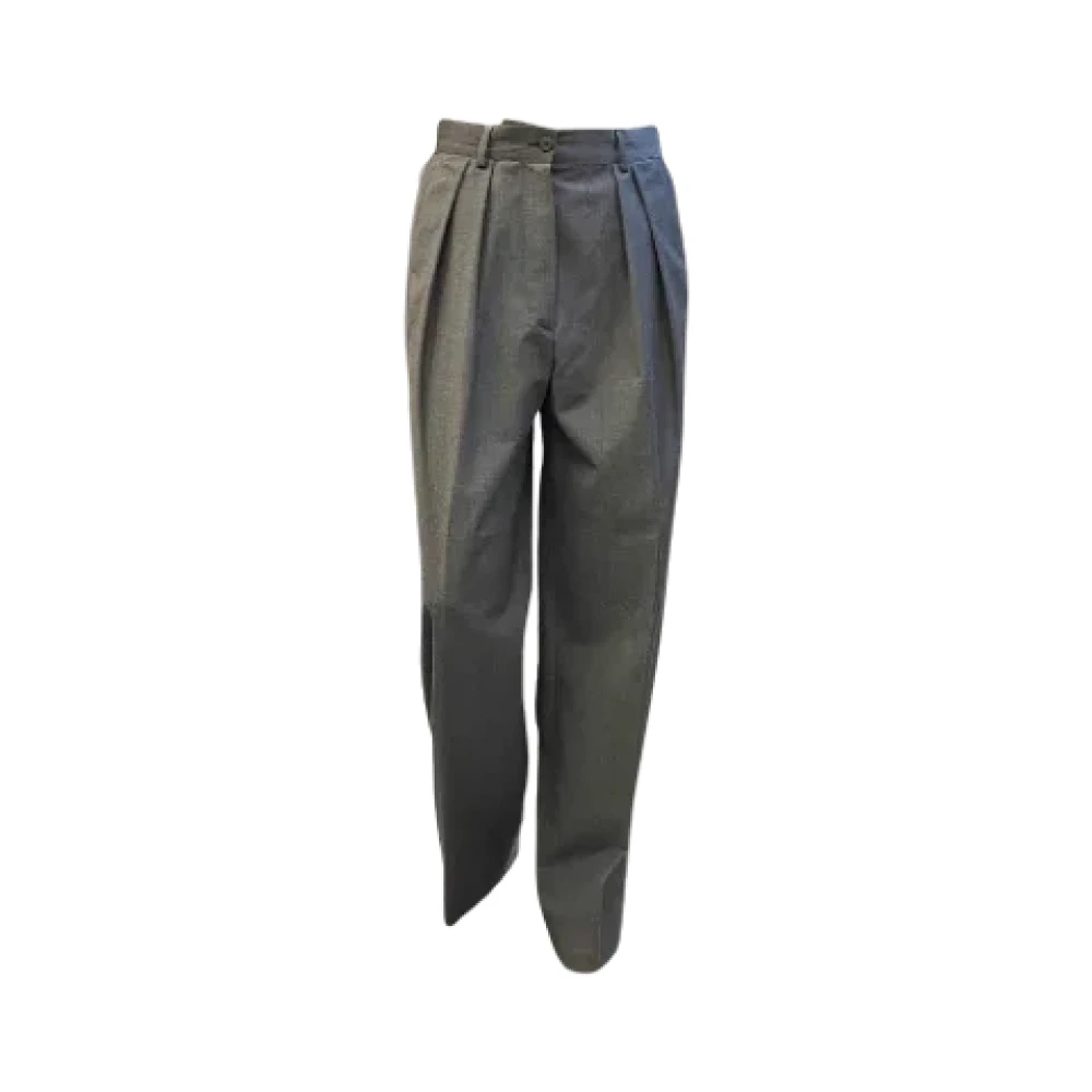 Armani Pre-owned Wool bottoms Gray Dames
