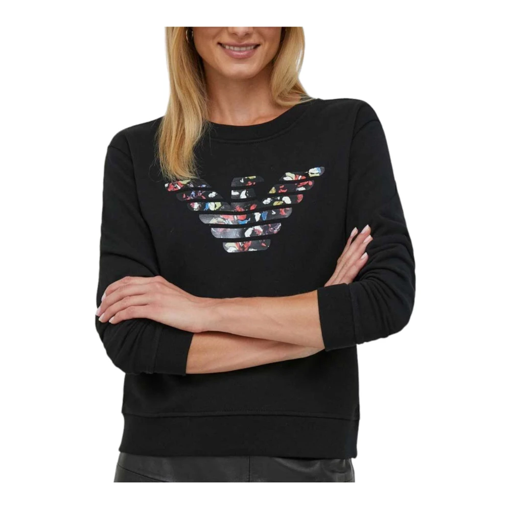 Emporio Armani Sweatshirt met ronde hals Black Dames