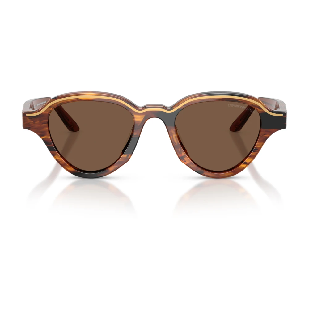 Emporio Armani , Striped Dark Brown Sunglasses Brown lenses, EA4264U 633973, Mojo Glasses - Image 3