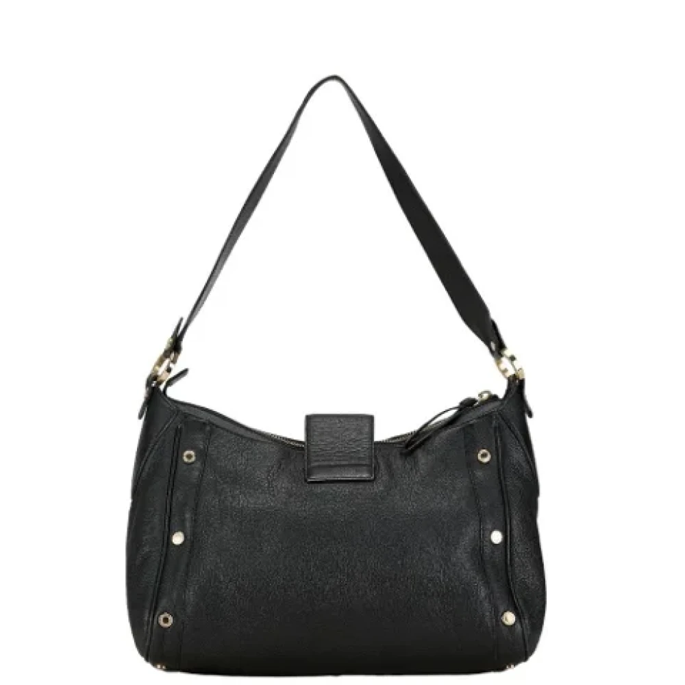Bvlgari Vintage Pre-owned Leather shoulder-bags Black Dames
