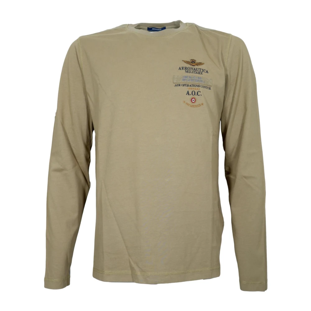 Aeronautica Militare Men's Green Long Sleeve T-Shirts, M, Ts2470uj00705 Long Sleeve T-Shirt