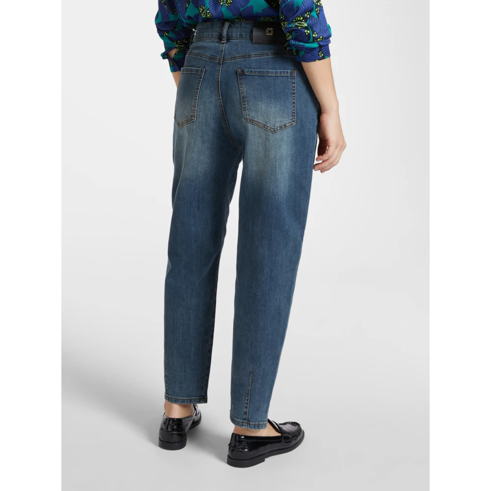 Elena Mirò Vintage-gewassen Ballon Jeans Blue Dames