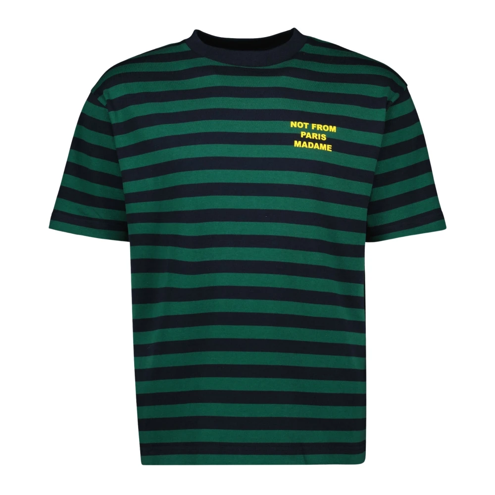 Drole de Monsieur Gestreept T-shirt voor mannen Blue Heren
