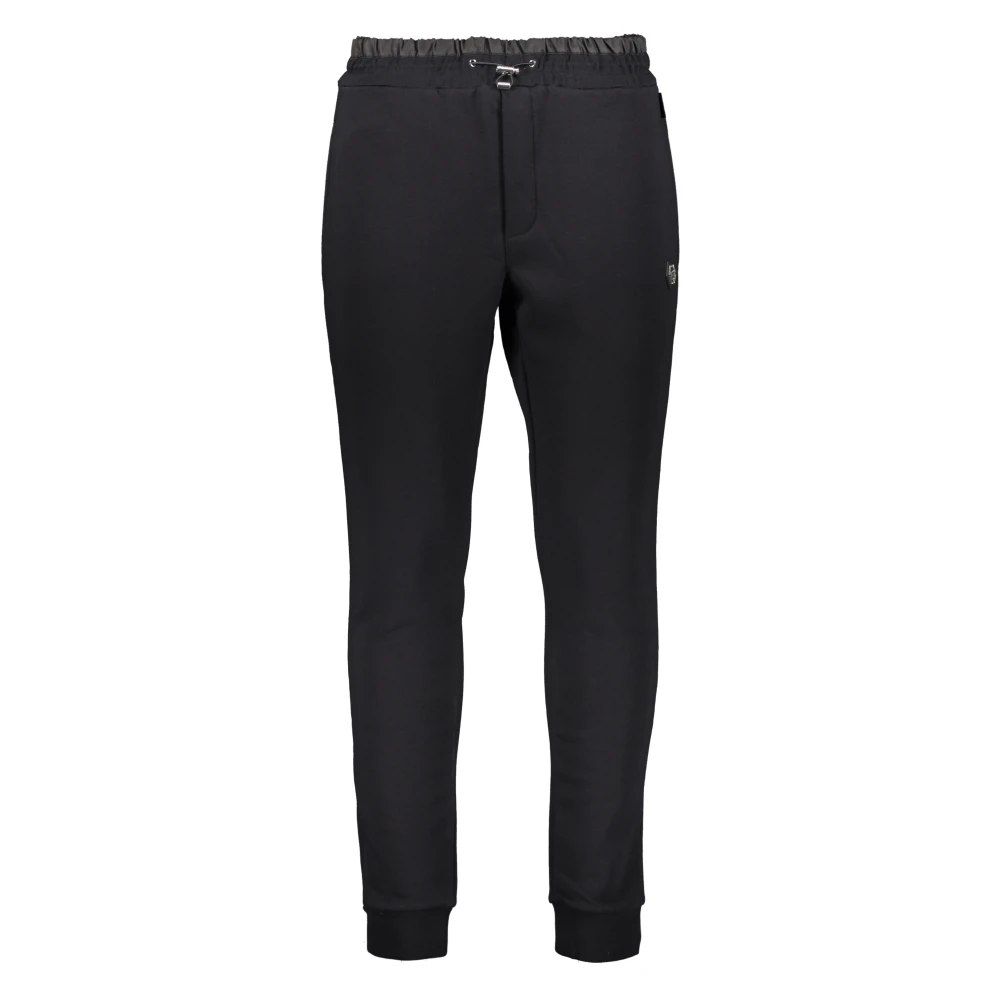 Philipp Plein Jersey Sweatpants met Logo Patch Black Heren