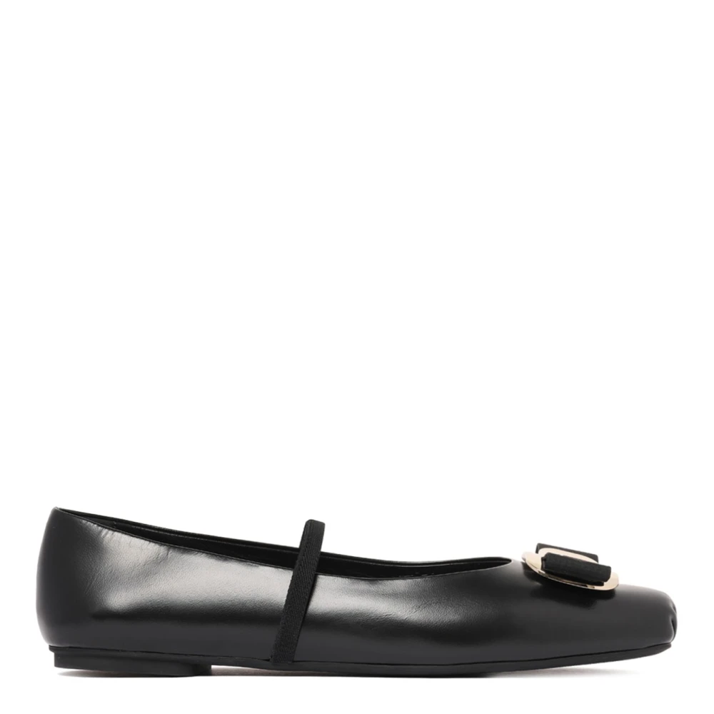 Ferragamo Black New Vara Plate Ballerina - Female - Ballerina Shoes - 6 Uk - Shoes