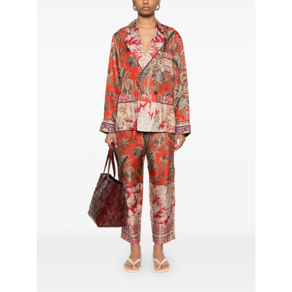 Pierre-Louis Mascia Rode Grafische Print Elastische Taillebroek Red Dames