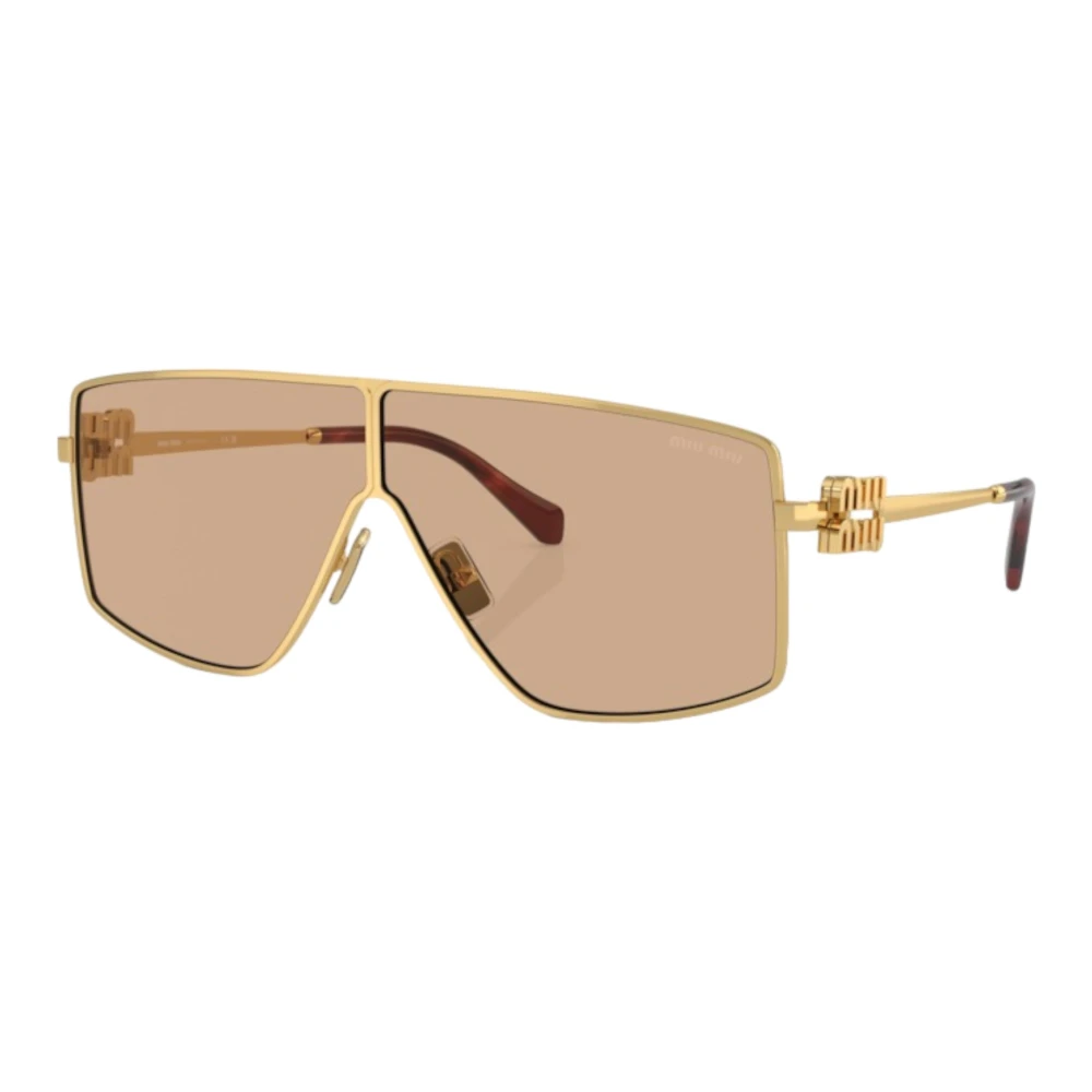 Miu Miu Women's Yellow Squared Gold Sunglasses Medium