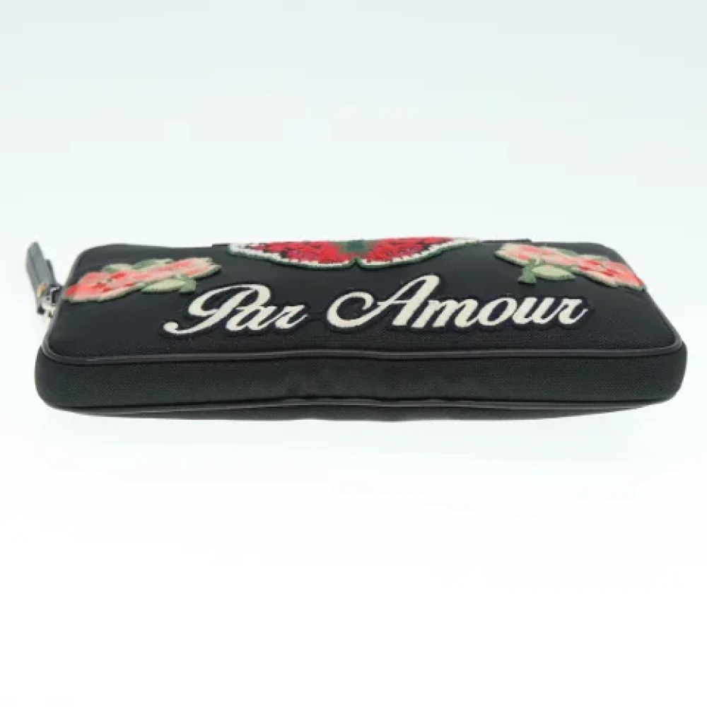 Gucci Vintage Pre-owned Nylon clutches Black Dames