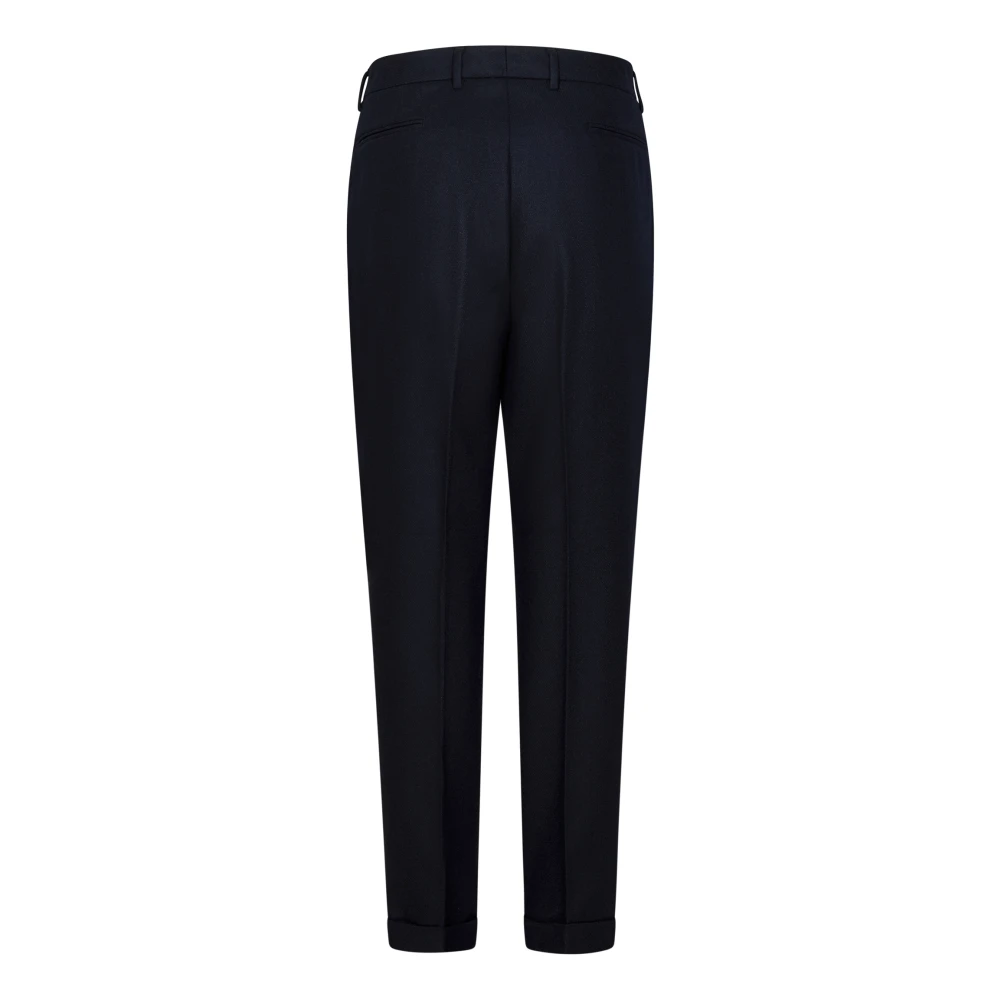 Boglioli Blauwe Taps Toelopende Wollen Broek Blue Heren