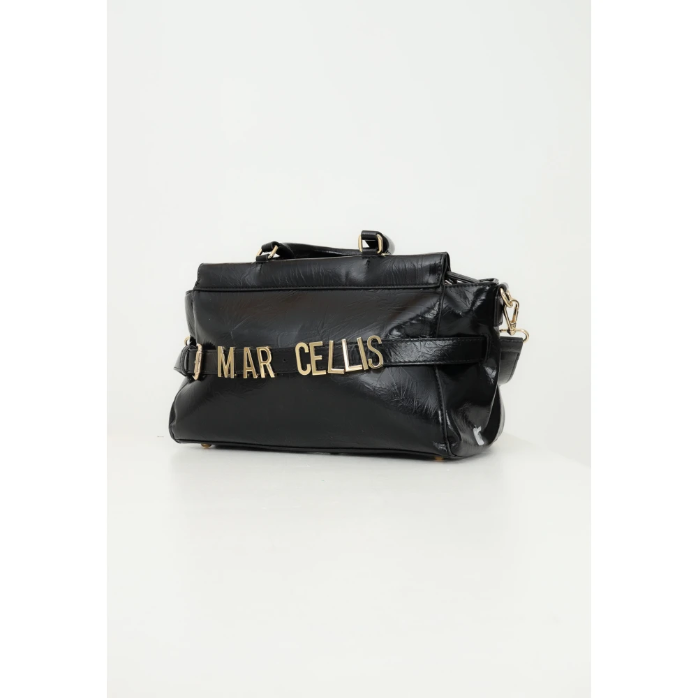 Marc Ellis Zwarte handtas met logodetail Black Dames