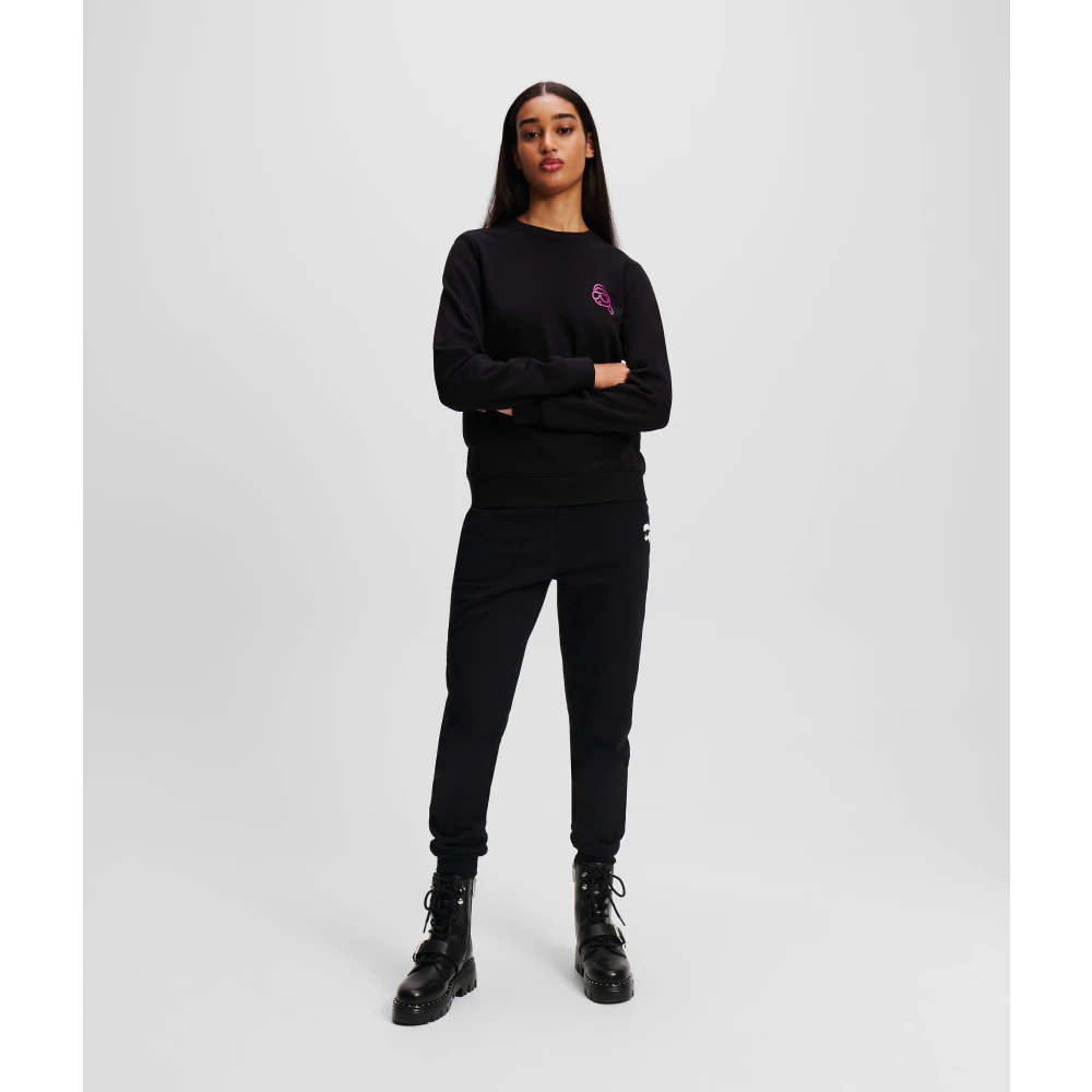 Karl Lagerfeld Sportieve stijl trui met felle merkaccenten Black Heren