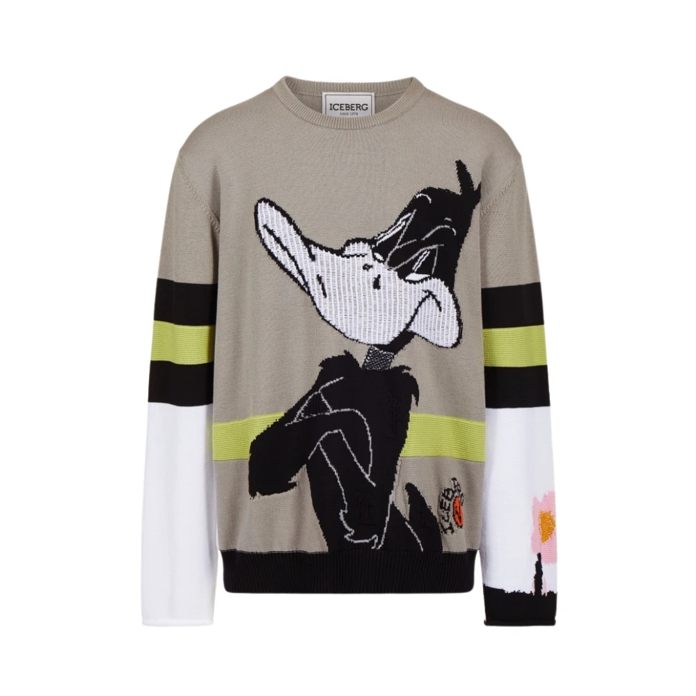 Iceberg Men's Multicolor Cotton T-Shirt - Round-Neck Knitwear - L - Knitwear