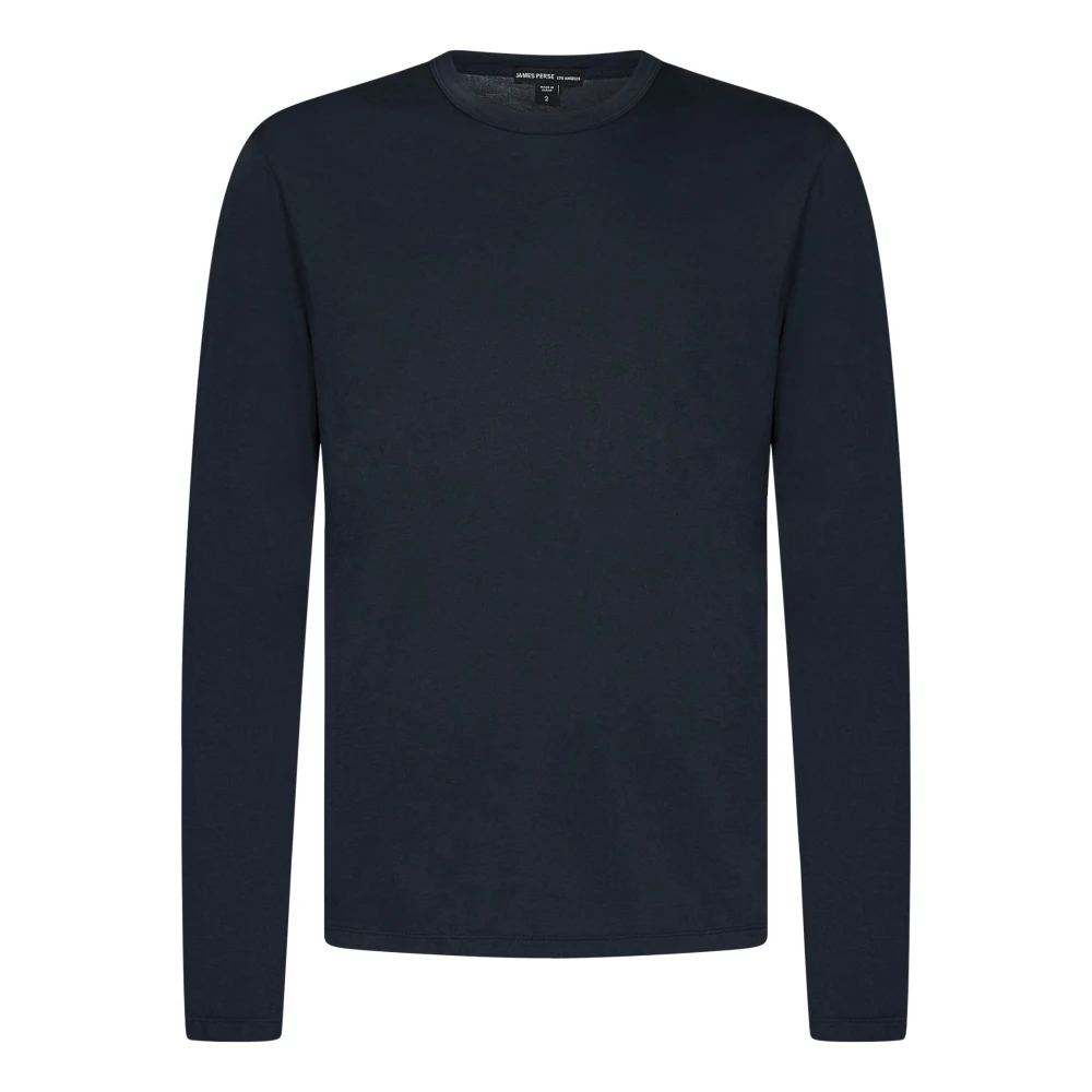 James Perse Blauwe Crew Neck T-shirts en Polos Blue Heren