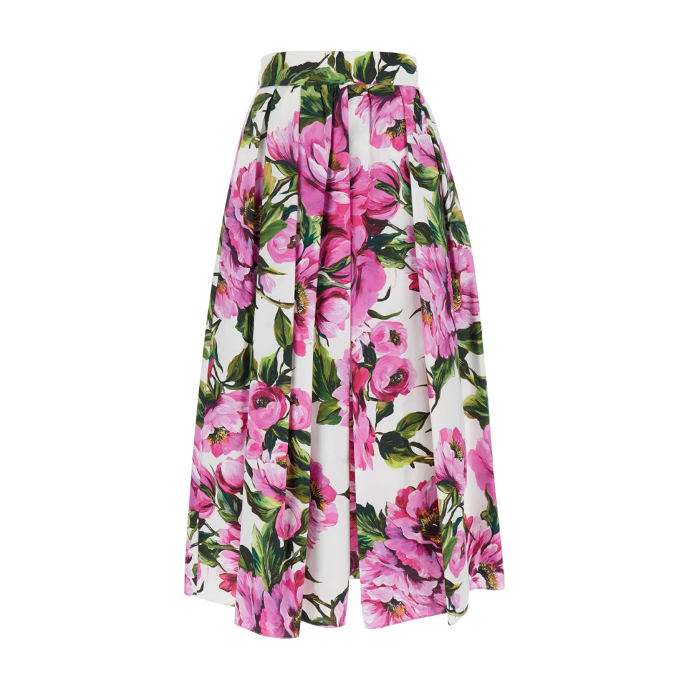 Dolce & Gabbana Roze Pioenroos Cirkel Midi Rok Multicolor Dames