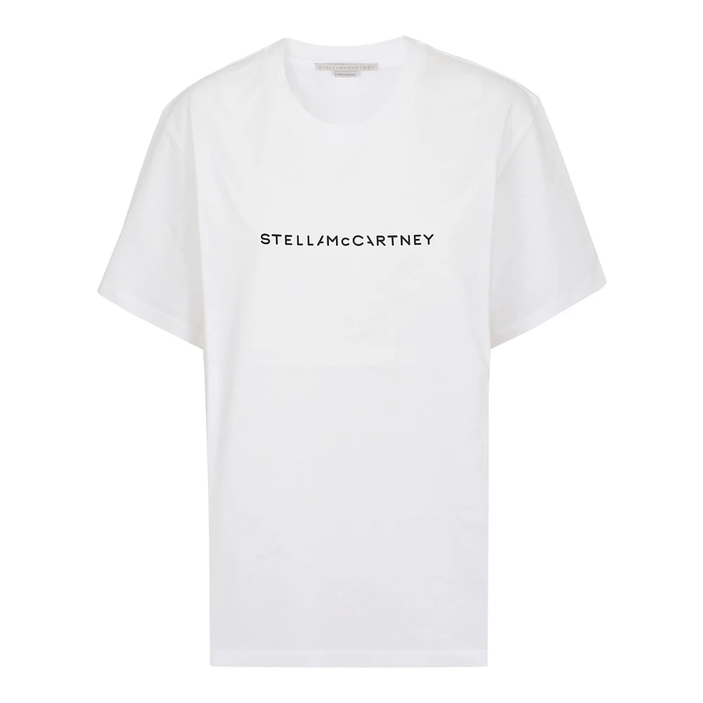 Stella Mccartney Witte T-shirts en Polos met Zwarte Letters White Dames