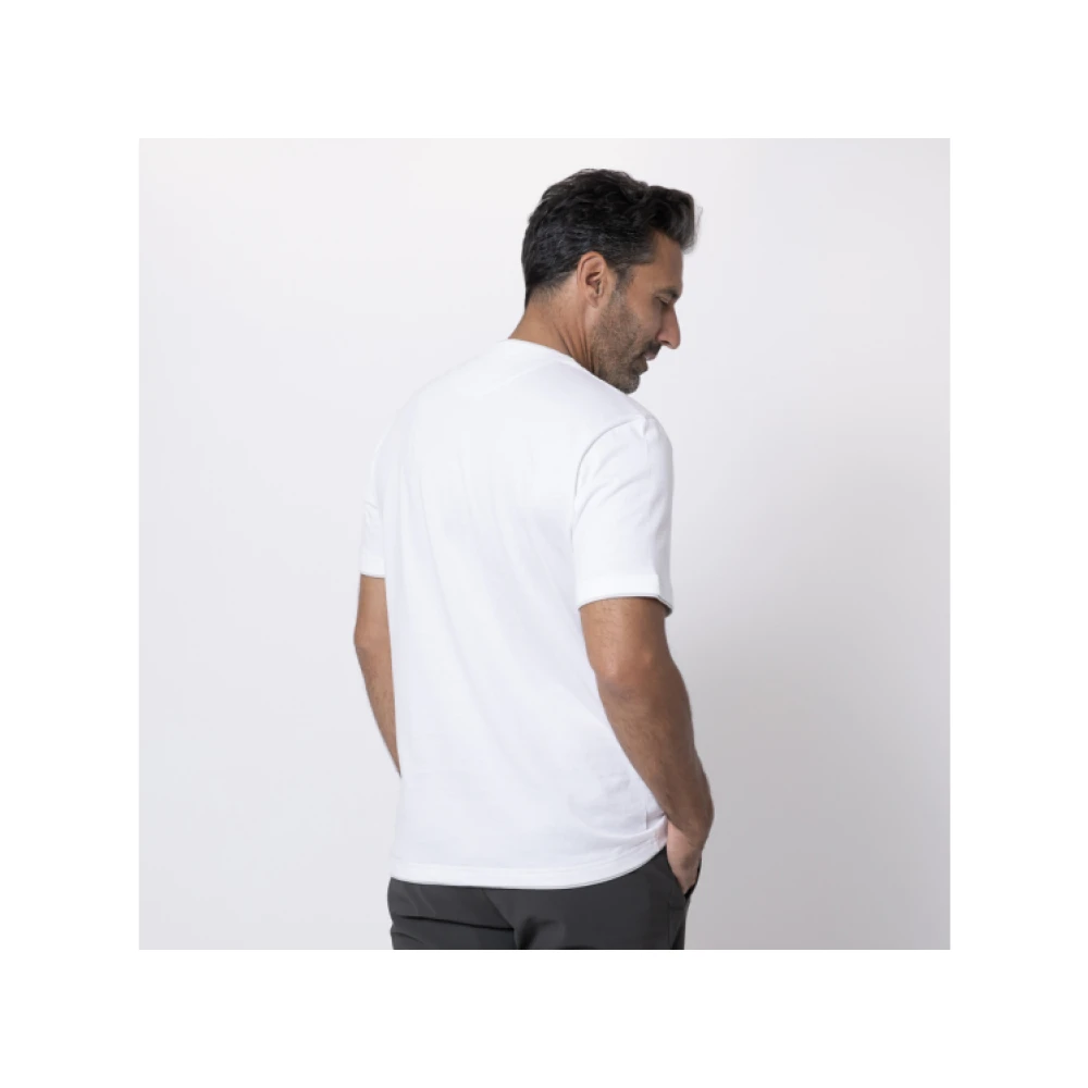 Eleventy Wit T-shirt met Greige Inzetstukken White Heren