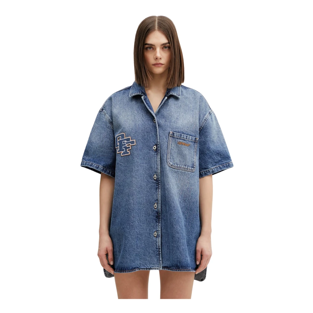 Off White Donna Blu - Abito In Denim Royal Patch - Dresses - S