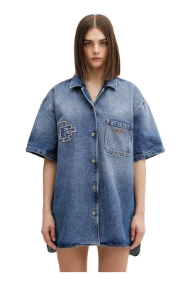 Royal Patch Denim Dress