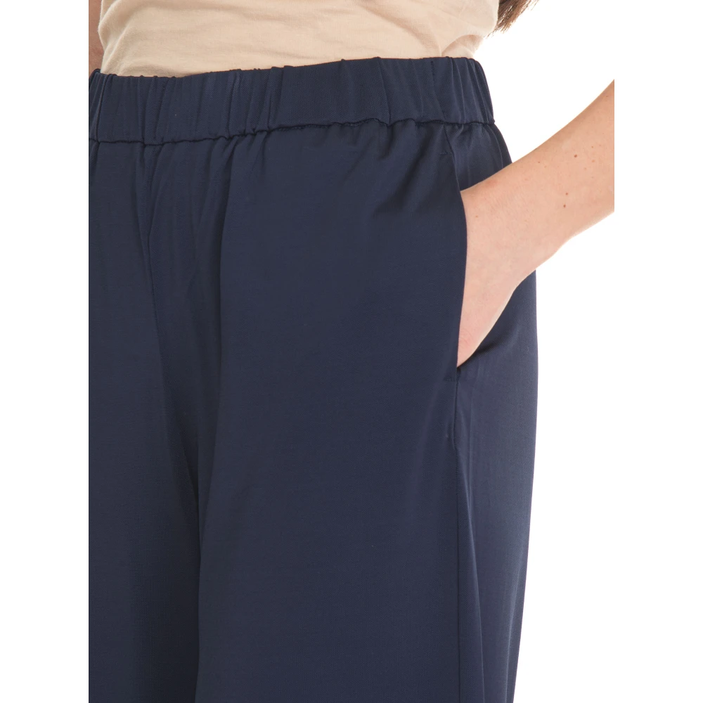 Pennyblack Jersey Wijde Pijp Broek Blue Dames