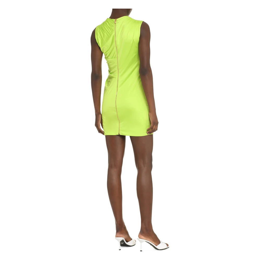 Versace Gedrapeerde Viscose Jurk Green Dames
