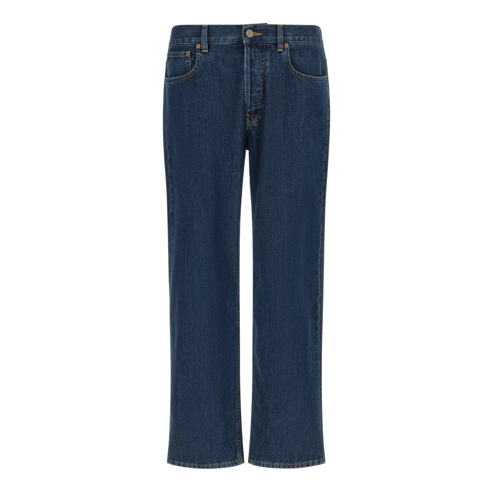 Valentino Garavani Mannelijk Blauw Jeans Heren, W30, Denim, Denim Broek Met Vgold