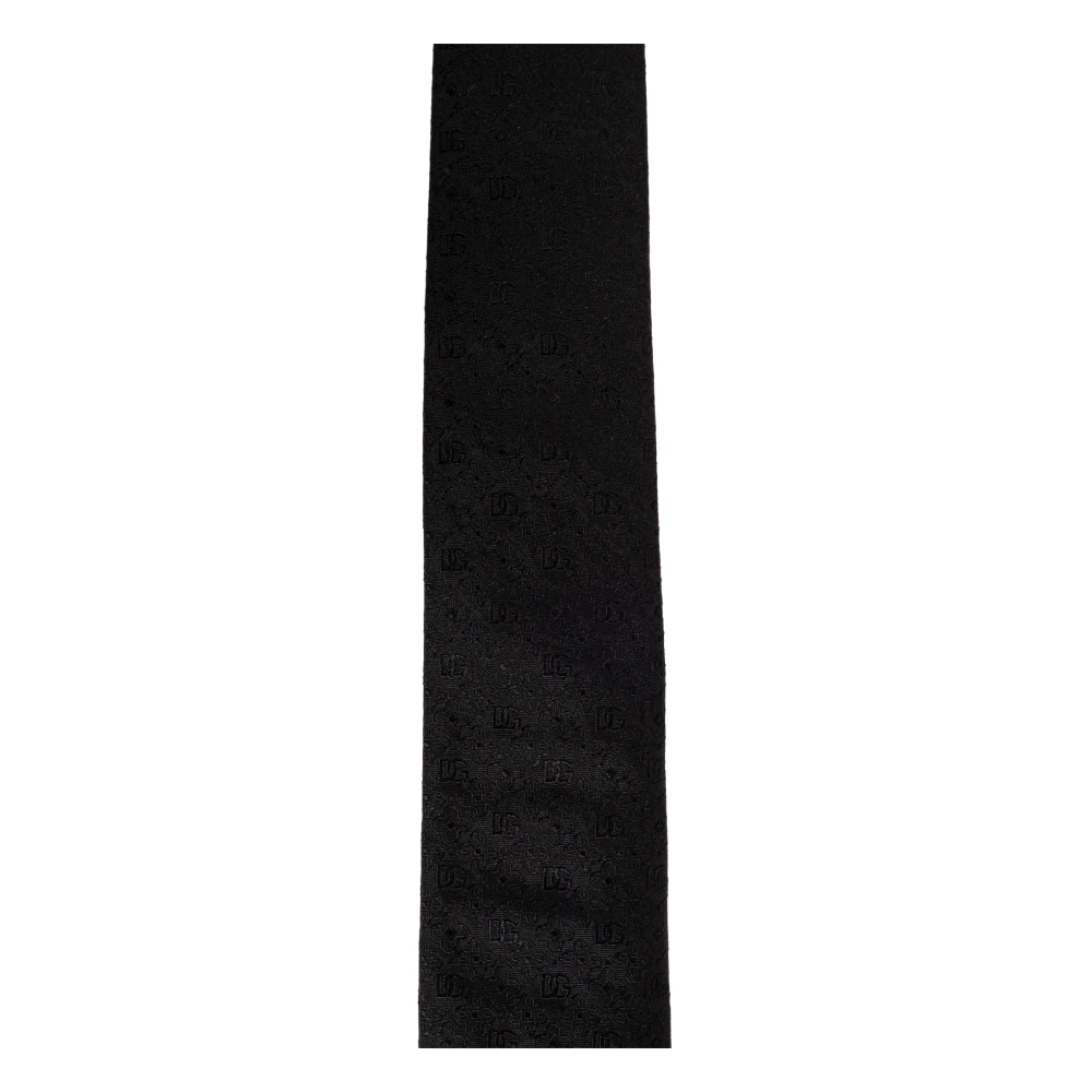 Dolce & Gabbana Zijden stropdas met monogram Black Heren