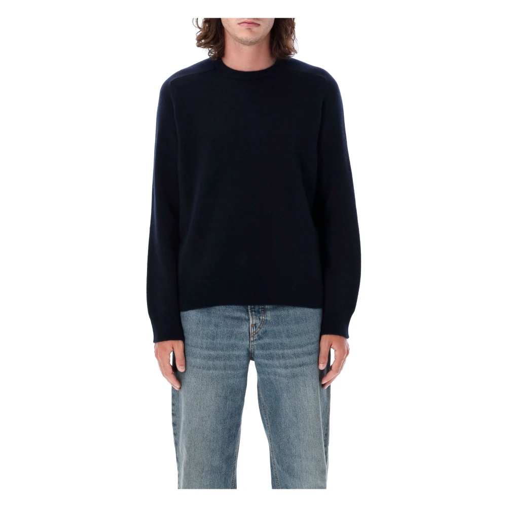 Maison Margiela Navy Gebreide Crew Neck Sweater Blue Heren