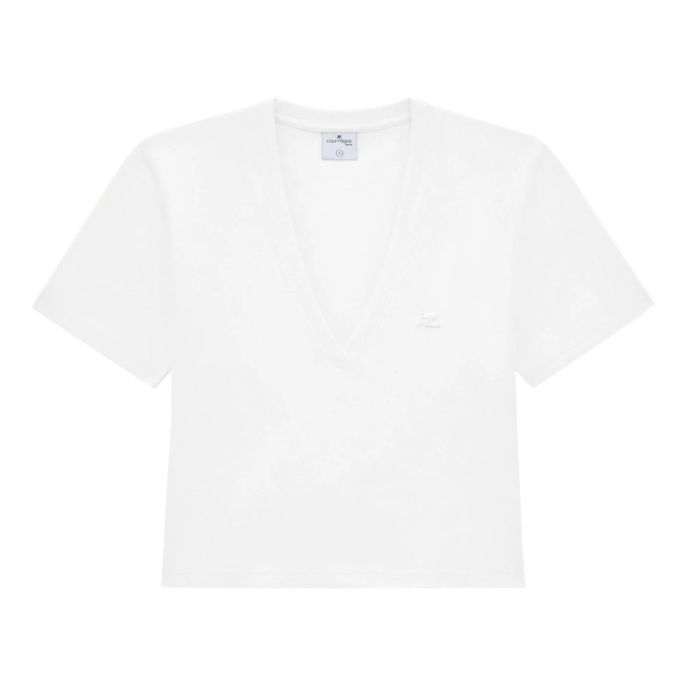 Courrèges Stijlvolle Cropped T-shirt White Dames
