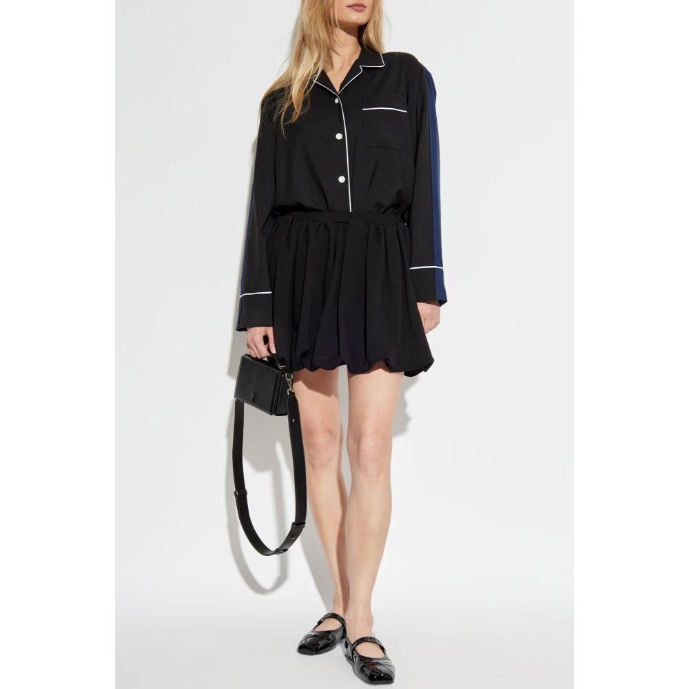 Marni Wollen shirt met vintage effect Black Dames