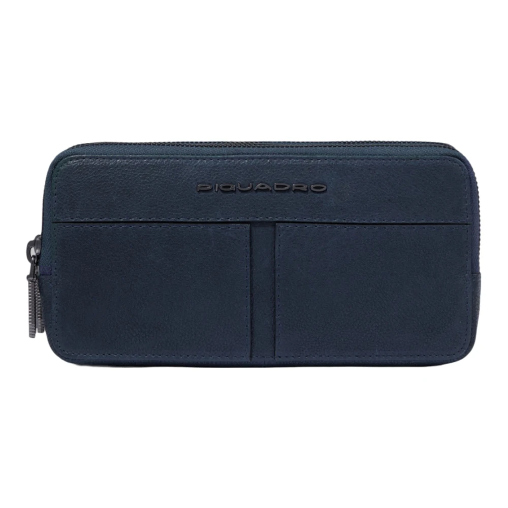 Piquadro Blauw lederen aanpasbare drievaks tas Blue Dames