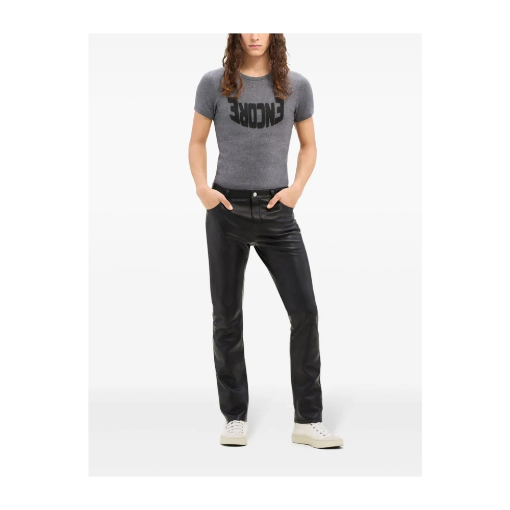 Courrèges Geborduurde Logo T-shirts en Polo's Gray Heren