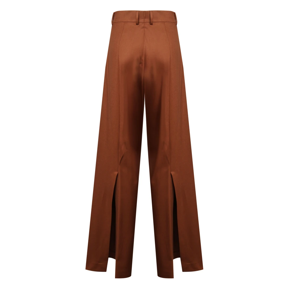 Nineminutes Bruine Flared Suède Broek Brown Dames