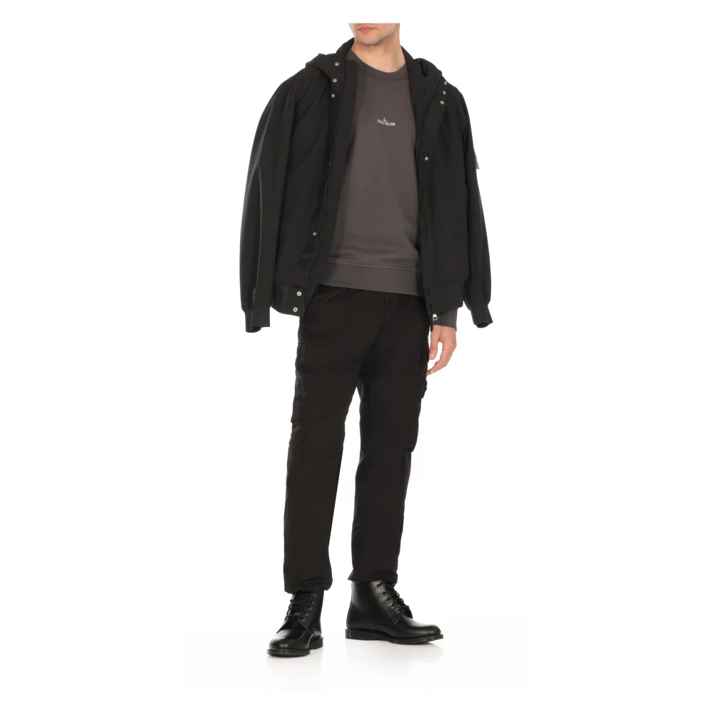 Stone Island Grijze Katoenen Sweatshirt met Logoprint Gray Heren
