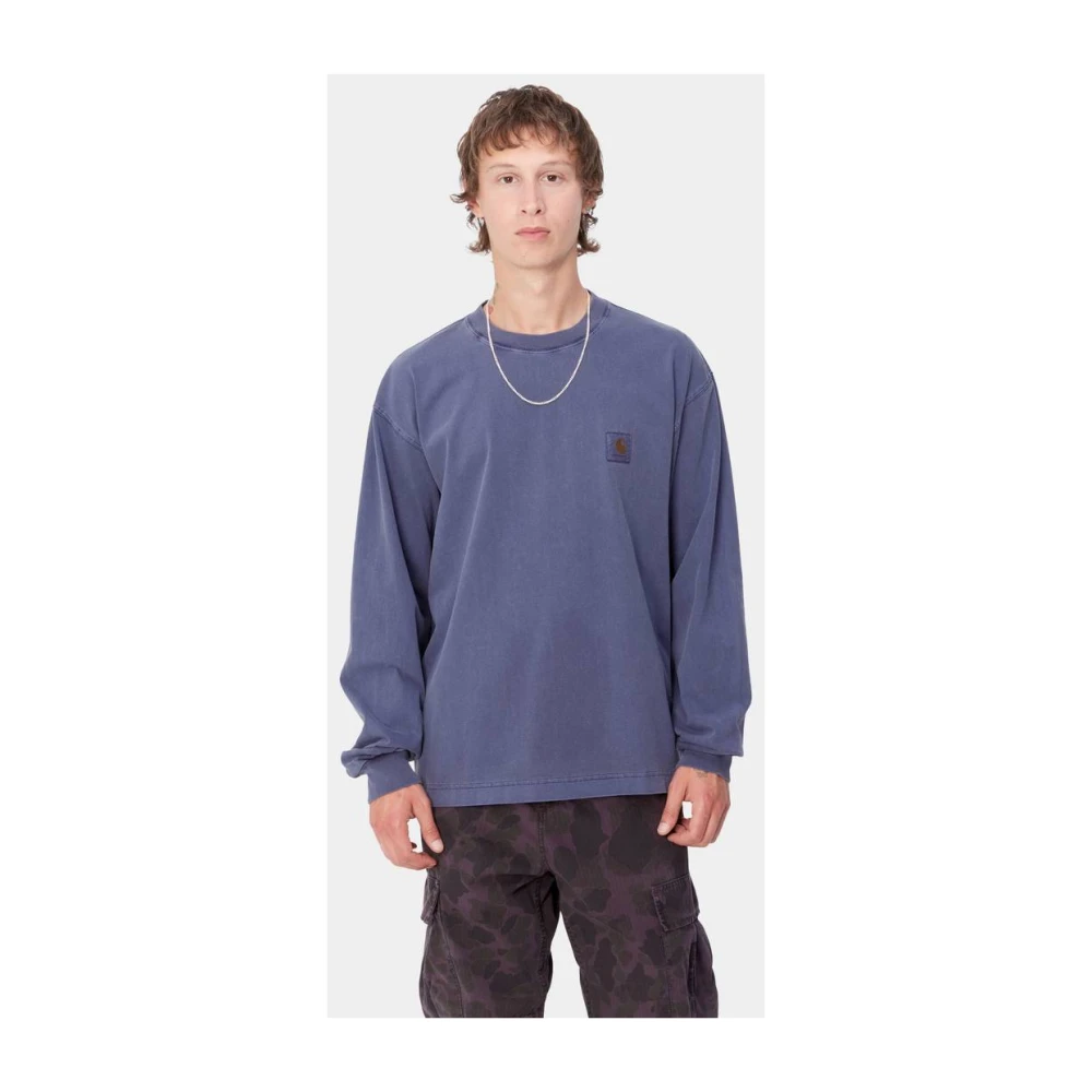 Carhartt WIP Ruimvallend T-shirt met lange mouwen Aura Blue Heren