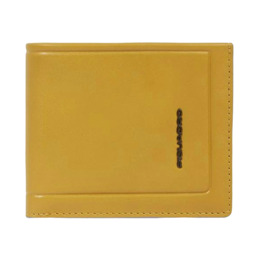 Piquadro Herr Gul Accessoarer One Size, Läder, Men’s Leather Wallet With Coin Pocket, Credit Card Facility, Flip Out Id Holder And Rfid Protection