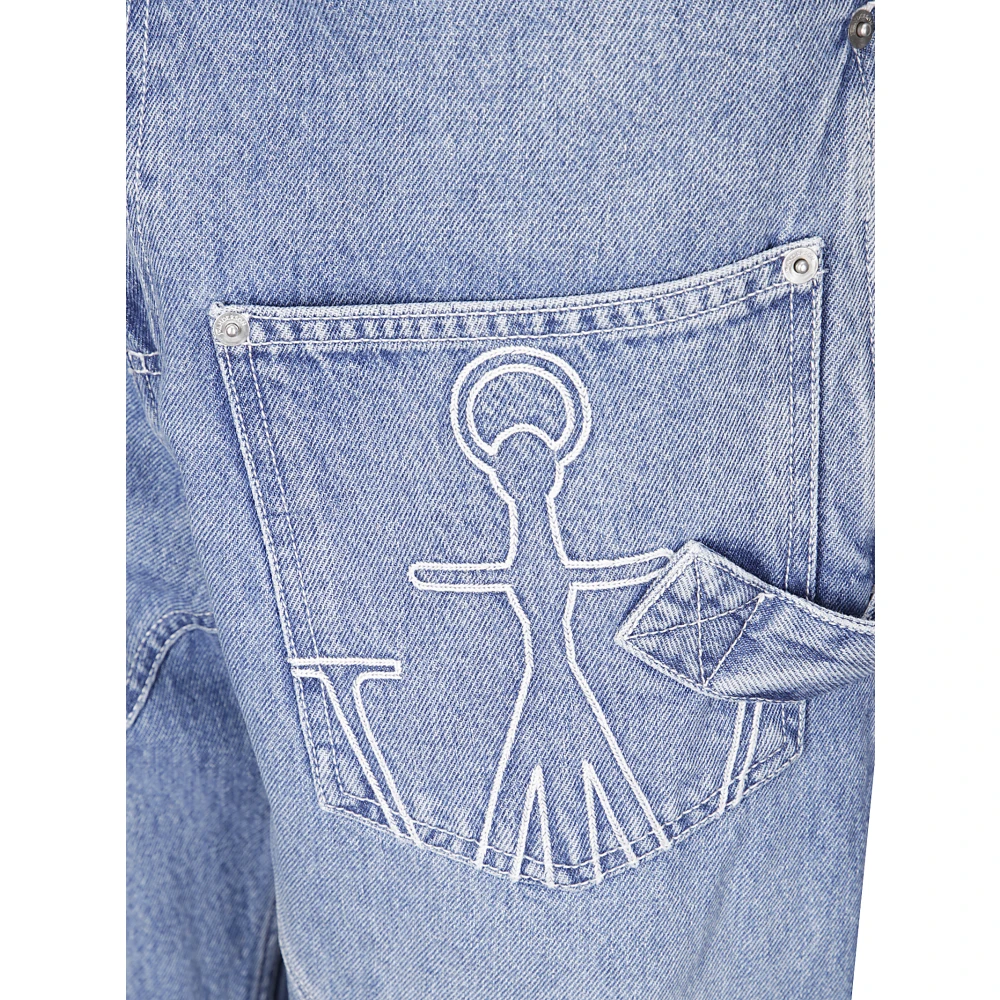 JW Anderson Lichtblauwe Twisted Workwear Denim Broek Blue Dames