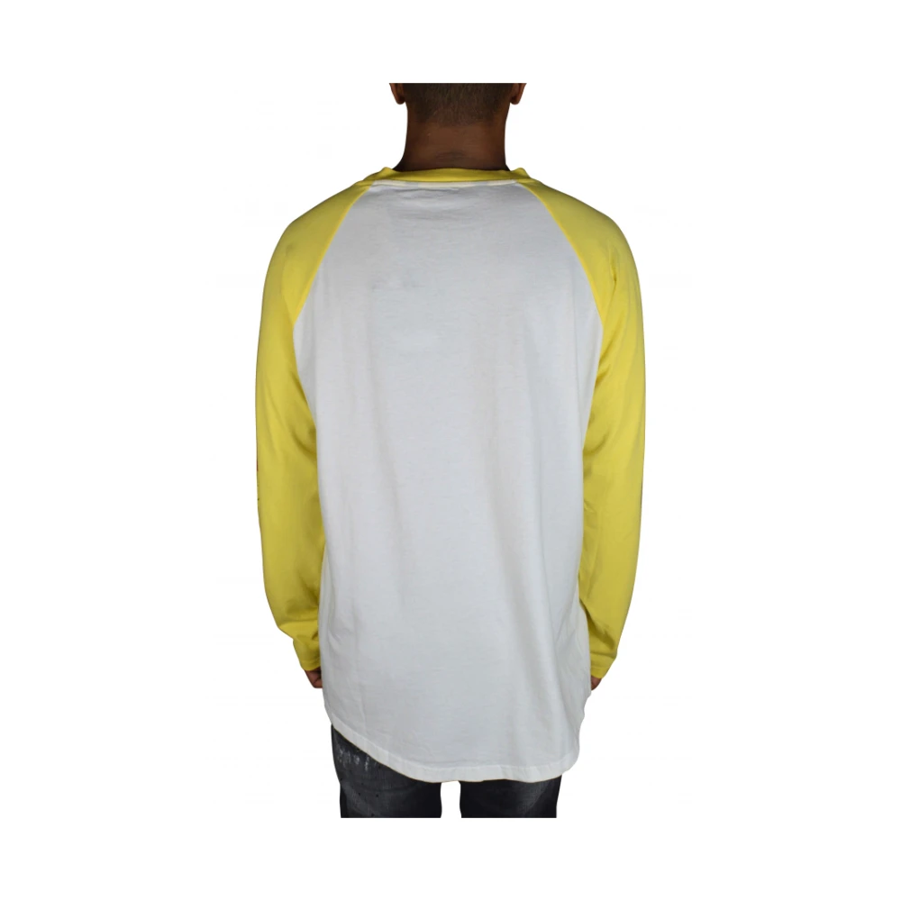 Palm Angels Witte longsleeve T-shirt met Smiley Flame detail Multicolor Heren