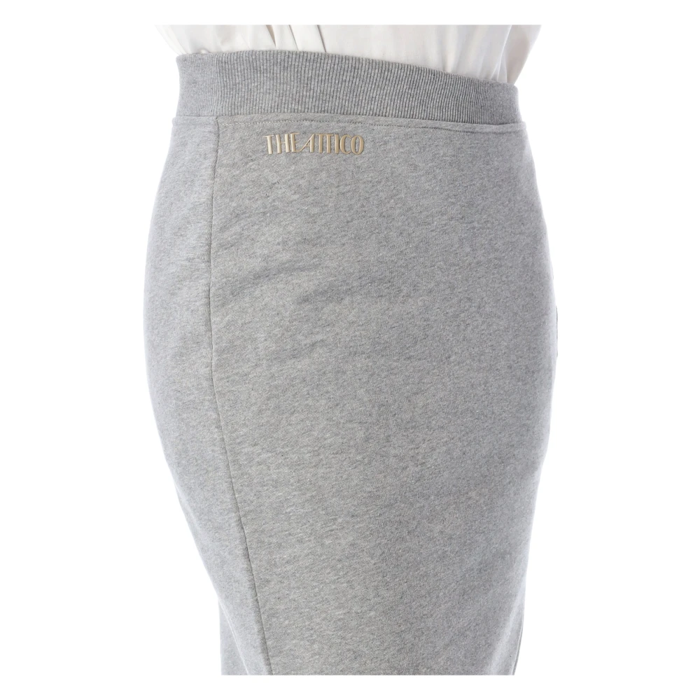 The Attico Grijze Melange Fleece Midi Rok Gray Dames