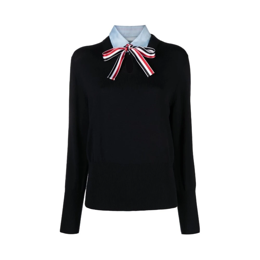 Thom Browne Navy Blue Pullover Combo Shirt Blue Dames