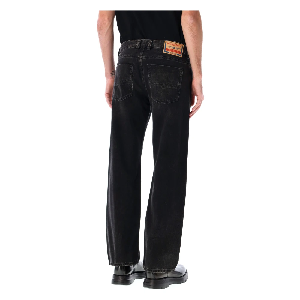 Diesel Zwarte Wassing Rechte Pijp Jeans Black Heren