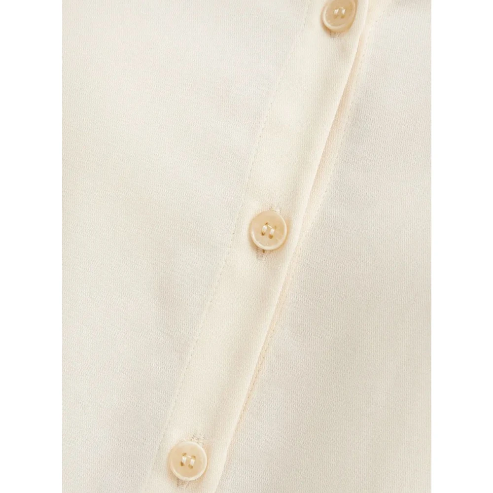 PATRIZIA PEPE Elegante Twill Viscose Overhemd met Tailleband Beige Dames