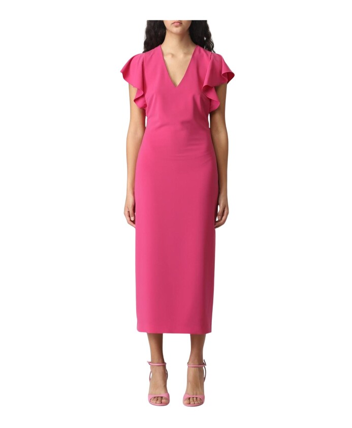 robe-midi-a-manches-volantees