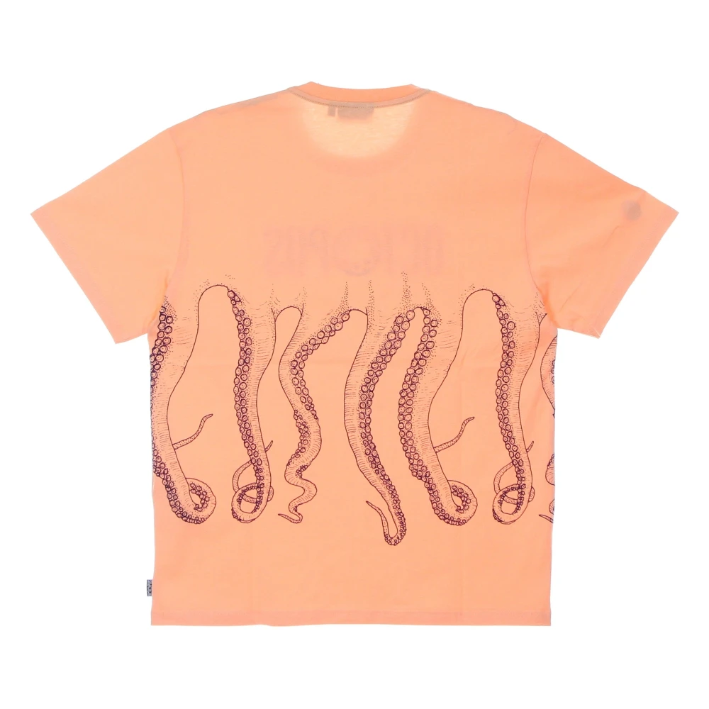 Octopus Outline Logo Tee Perzik Korte Mouw Orange Heren