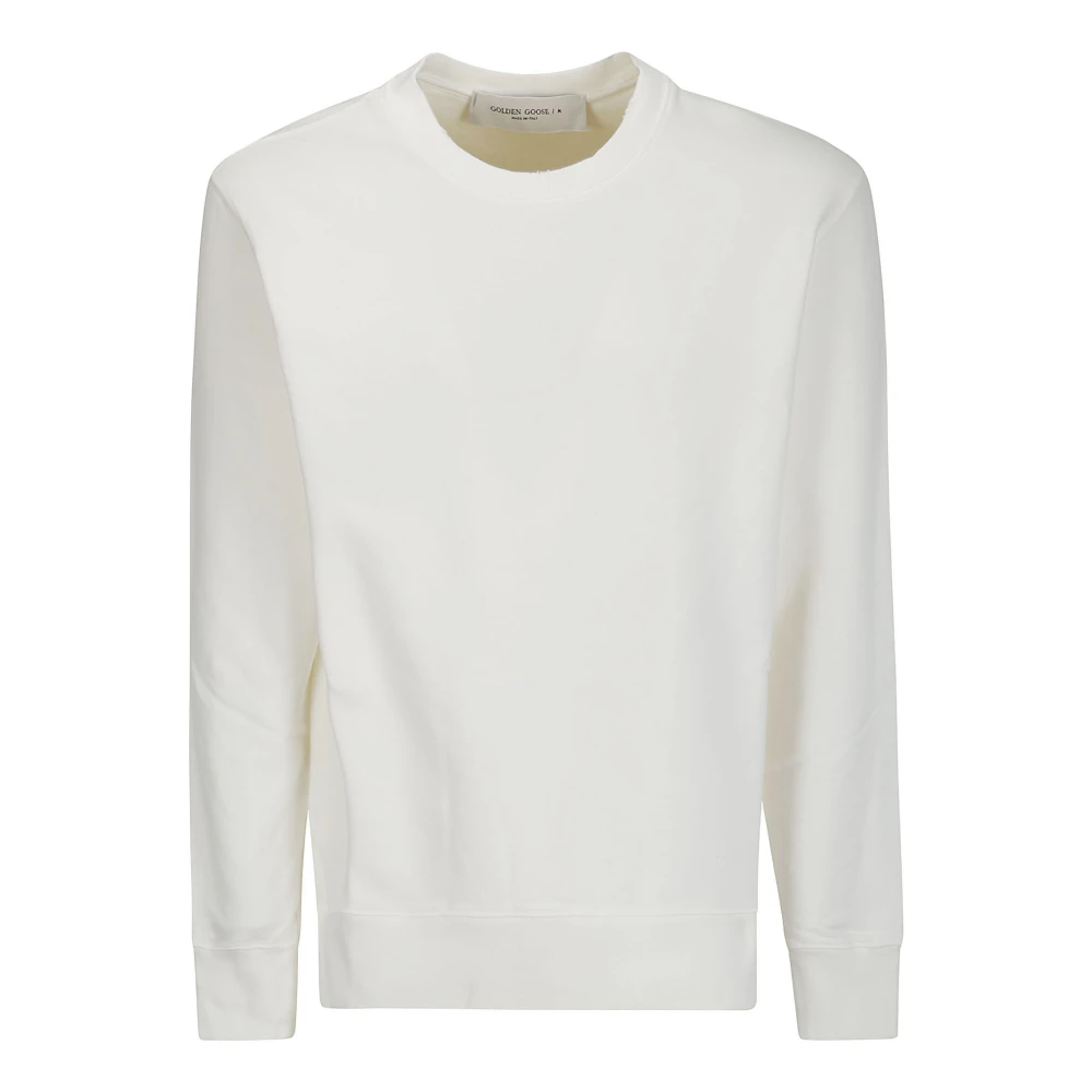 Golden Goose Distressed Cotton Sweatshirt White Heren