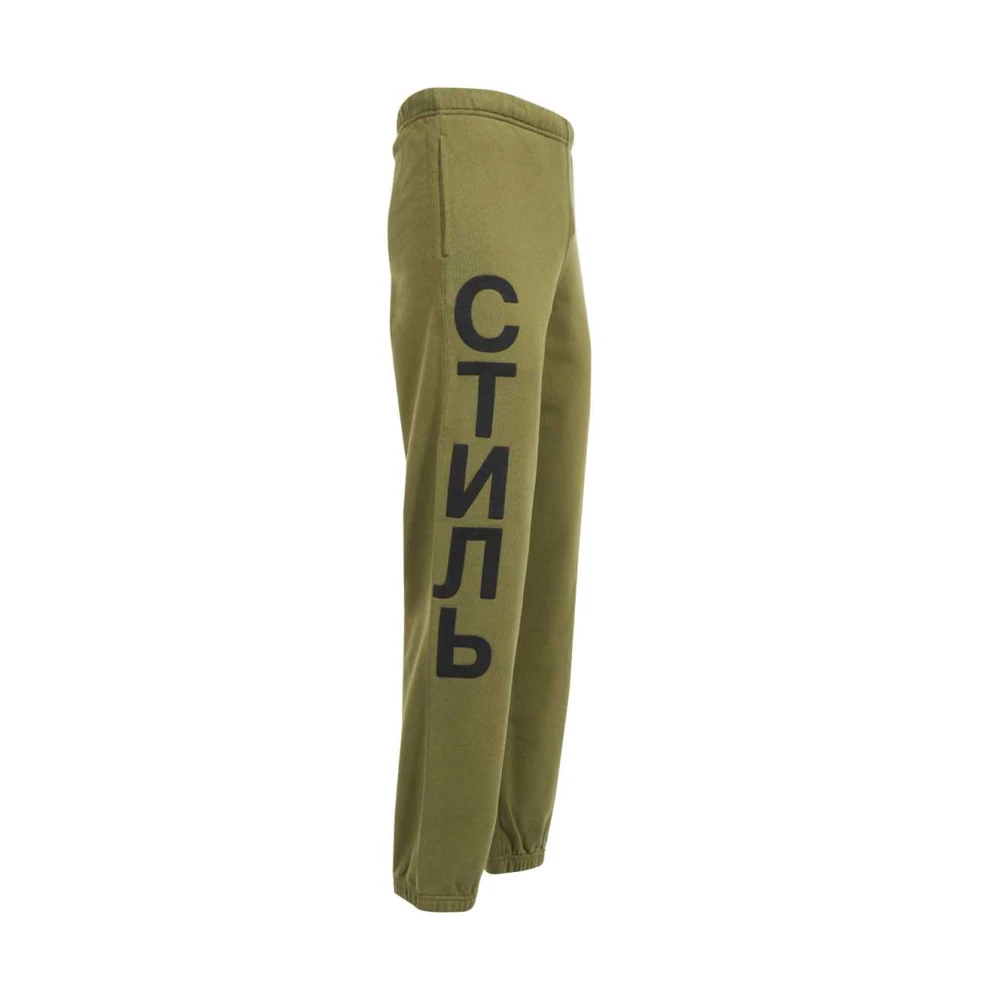 Heron Preston Katoenen trainingsbroek met voorprint Green Heren