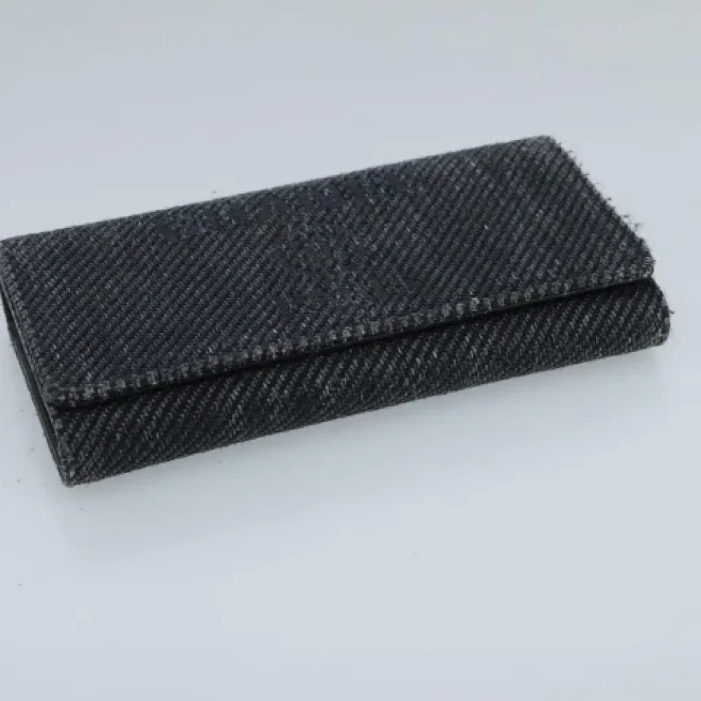 Chanel Vintage Pre-owned Canvas wallets Blue Dames